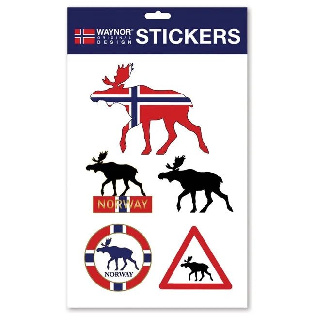 A4 Ark med klistremerker, Flagg + Elg - NorwegianStore24