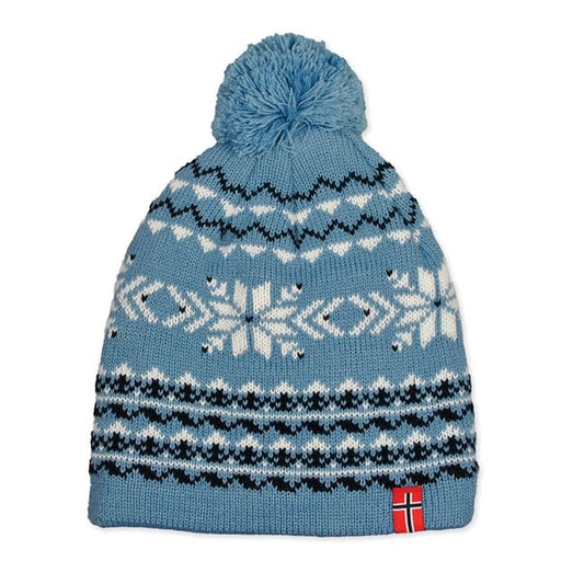 Children's hat, snowflake, light blue