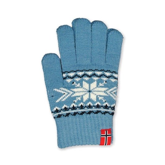 Children's gloves, snowflake, light blue