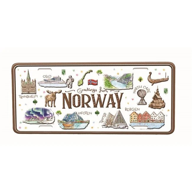 Bilskilt, Aquarelle, Norway - NorwegianStore24