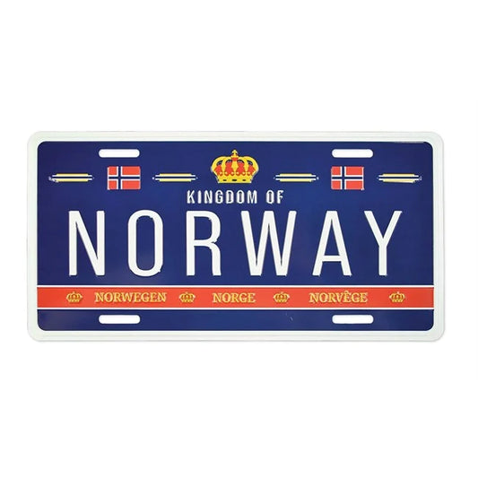 License plate, Kingdom of Norway, embossed