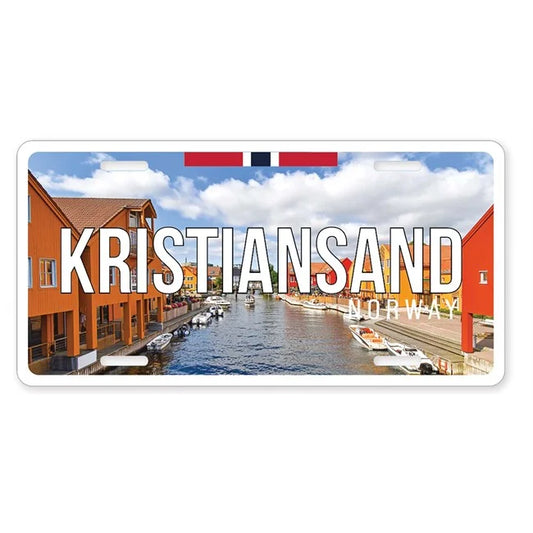 License plate, Kristiansand photo, embossed