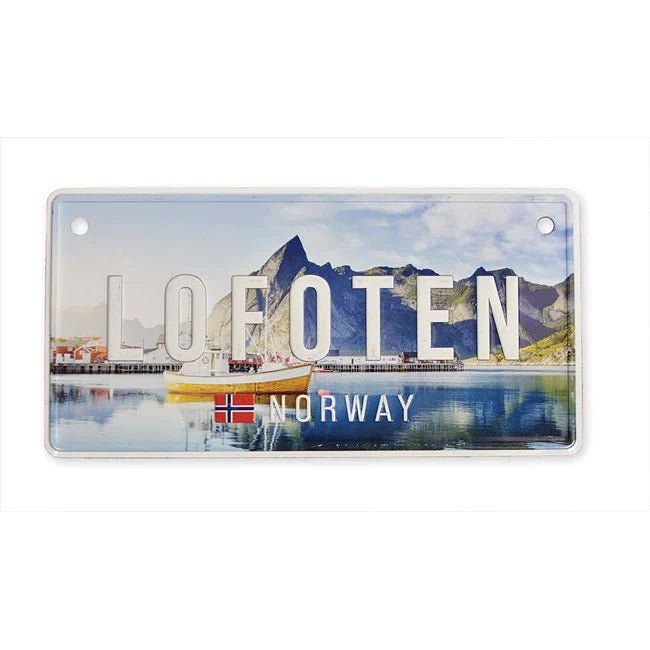 Bilskilt, Lofoten foto, preget - NorwegianStore24