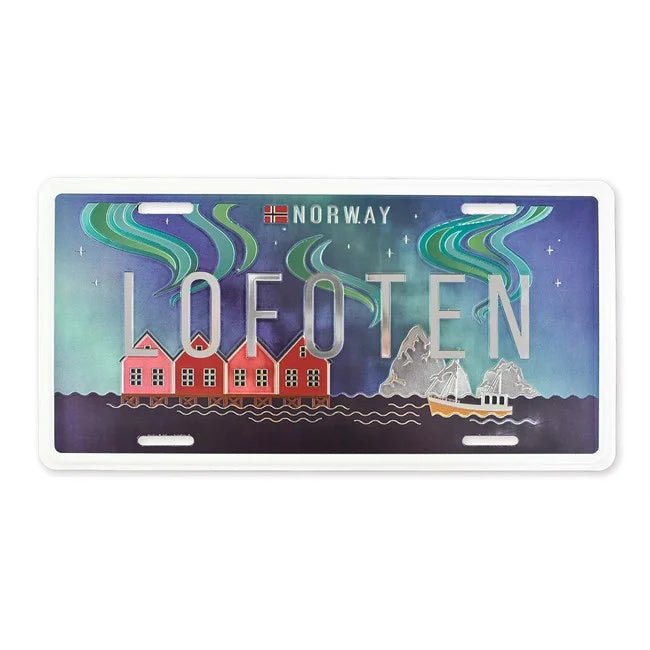 Bilskilt, Lofoten nordlys, foliert - NorwegianStore24