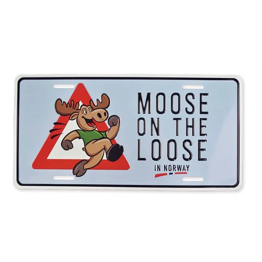 License plate, Moose on the loose, embossed