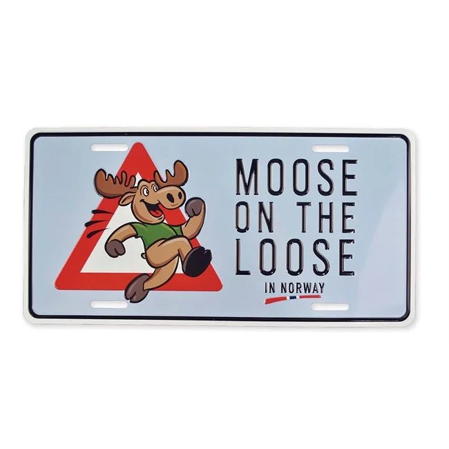 Bilskilt, Moose on the loose, preget - NorwegianStore24