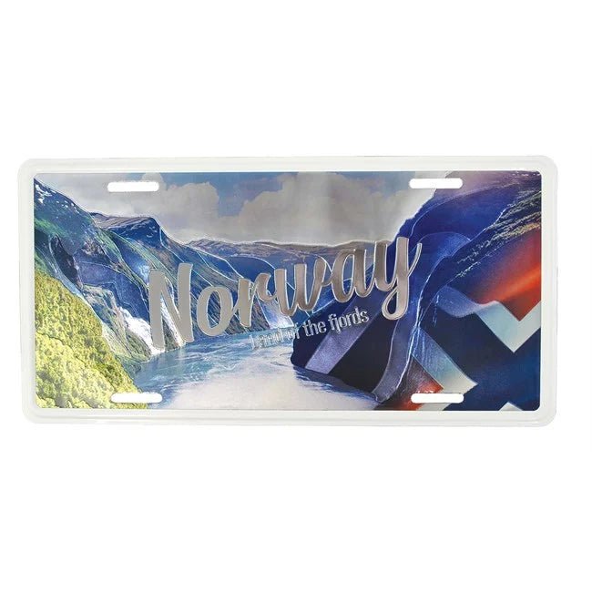 Bilskilt, Norway fjord, foliert - NorwegianStore24