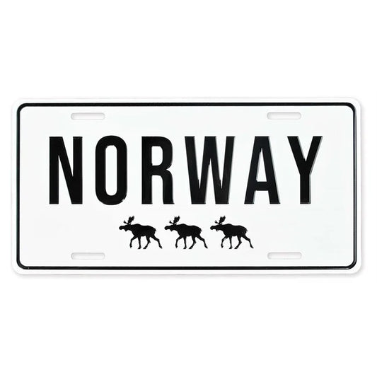 License plate, Norway moose, embossed