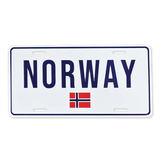 License plate, Norway flag, embossed