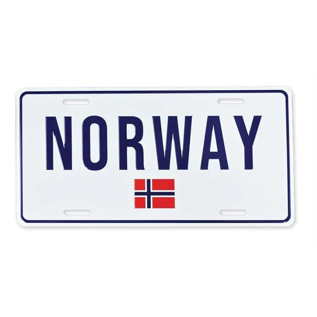 Bilskilt, Norway flagg, preget - NorwegianStore24