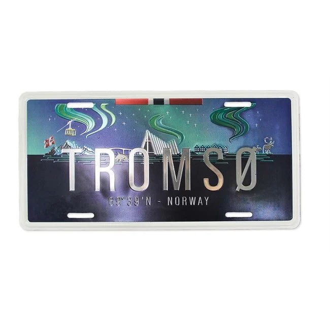 Bilskilt, Tromsø nordlys, foliert - NorwegianStore24