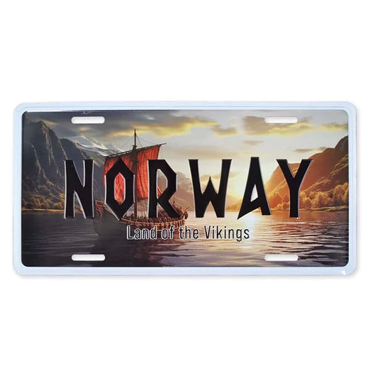 License plate, Viking ship, embossed