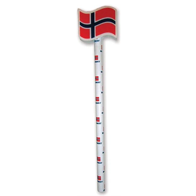 Blyant med viskelær, flagg - NorwegianStore24