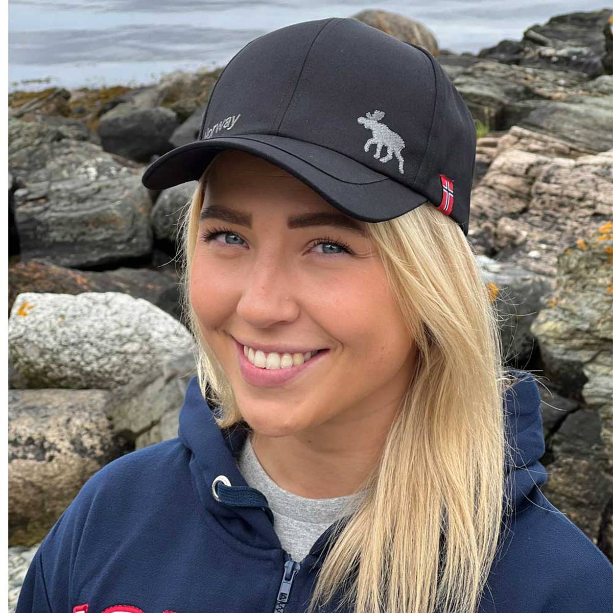 Caps, Elg og Norway, sort - NorwegianStore24