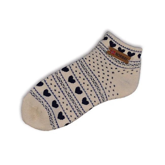 Damesokk, Angora, Beige og Blå - NorwegianStore24
