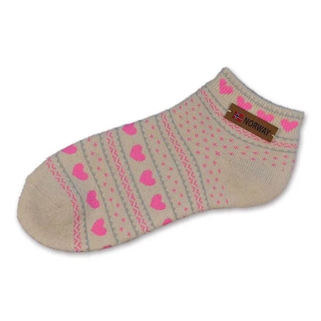 Damesokk, Angora, Beige og Rosa - NorwegianStore24