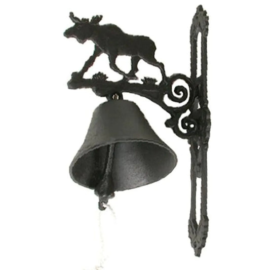 Doorbell with moose motif, large, cast iron