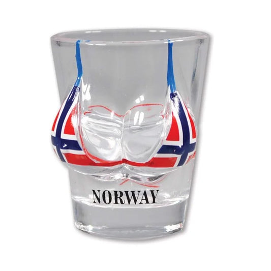 Drammebeger, Bikini top Norwegian flag