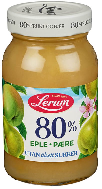 Eple&Pæresyltetøy U/Sukker 320g Lerum - NorwegianStore24