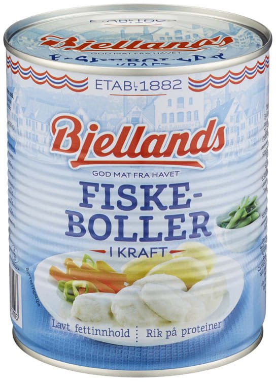 Fiskeboller i Kraft 800g Bjellands - NorwegianStore24