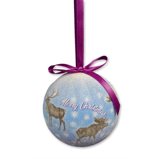 Christmas Bauble, Moose/Reindeer/Polar Bear, Frosted
