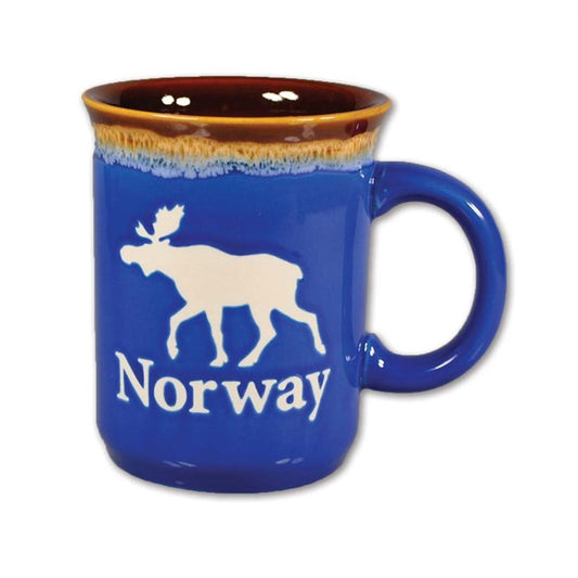 Ceramic mug, Elk/Norway, Blue