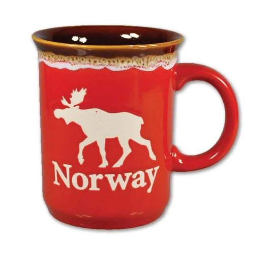 Ceramic mug, Elk/Norway, Red
