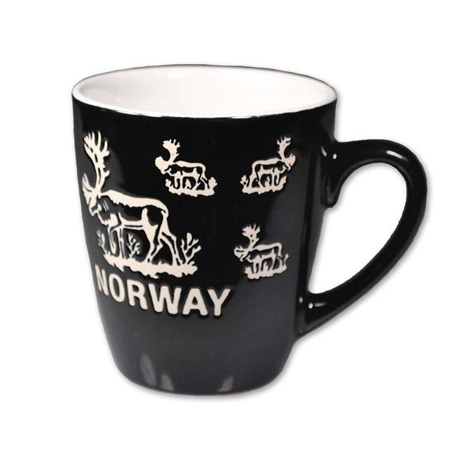 Keramikk krus, Reinsdyr, Sort - NorwegianStore24