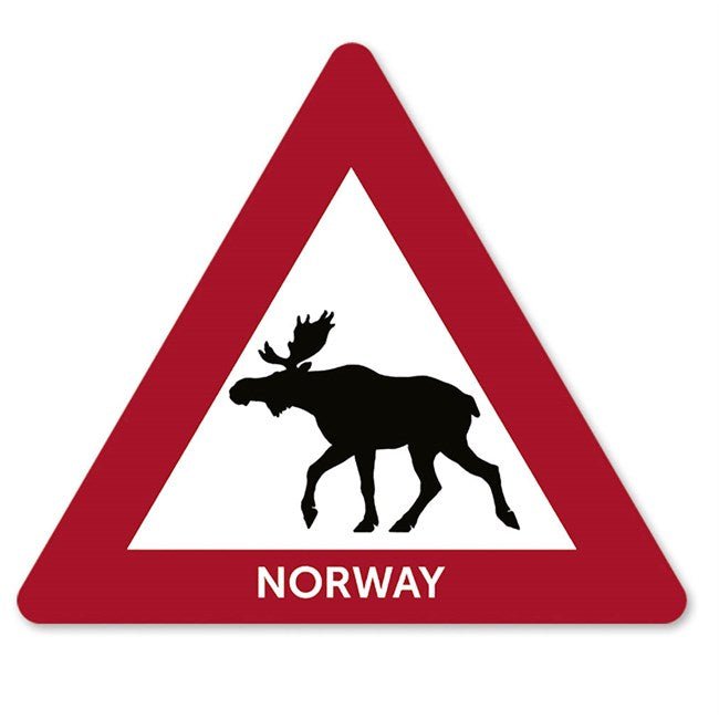 Klistremerke, fareskilt, Elg - NorwegianStore24