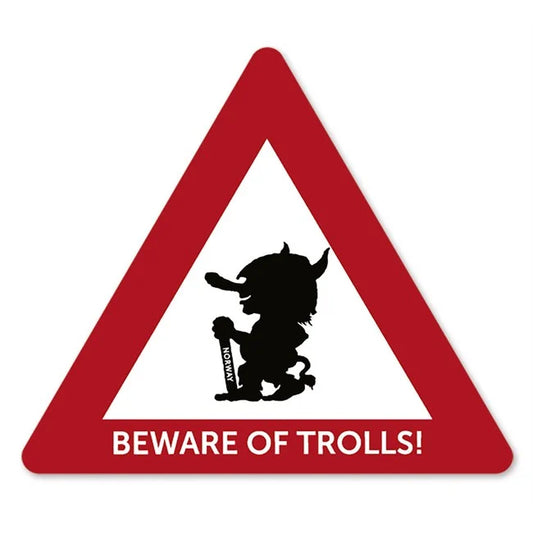 Sticker, danger sign, Troll
