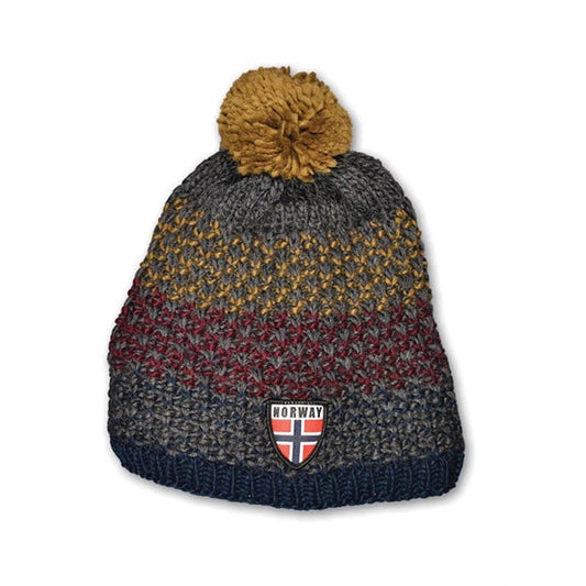 Knotted hat, Grey and Burgundy