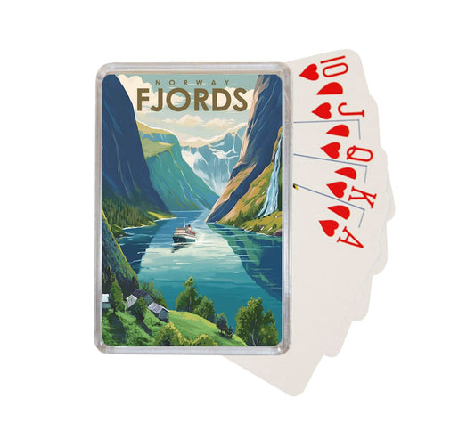 Deck of cards, Fjords, retro