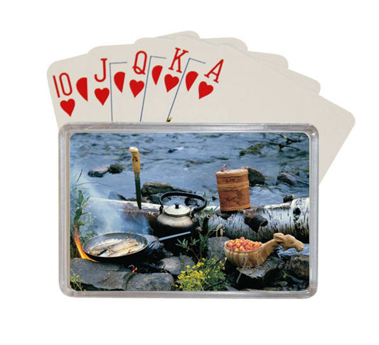 Deck of cards with campfire motif