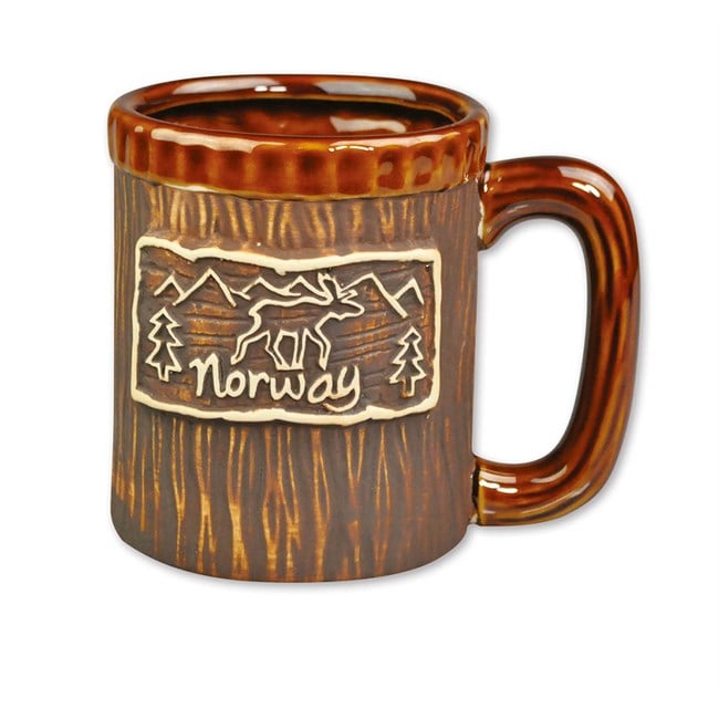 Mug, Brown, Tree Stump w/Moose