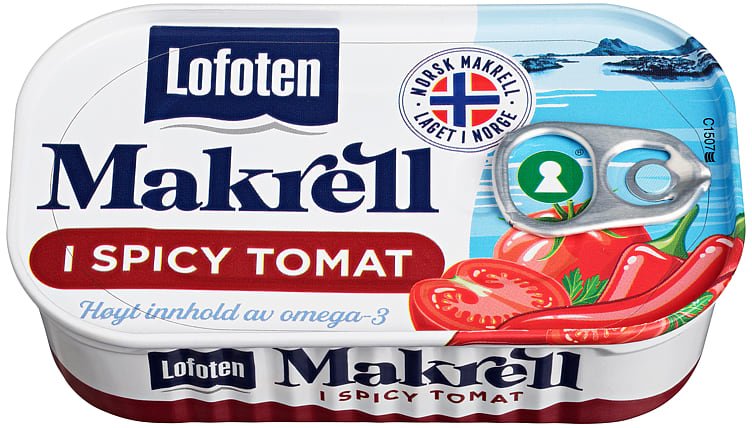 Makrell i Tomat Spicy 110g Lofoten - NorwegianStore24