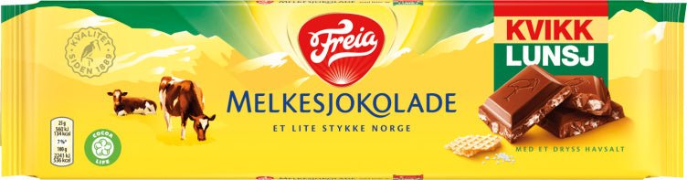 Melkesjokolade Kvikk Lunsj 200g Freia - NorwegianStore24