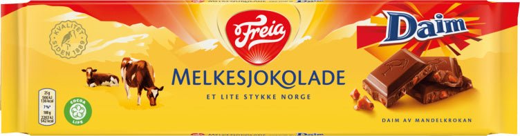 Melkesjokolade m/Daim 200g Freia Norwegian chocolate - NorwegianStore24