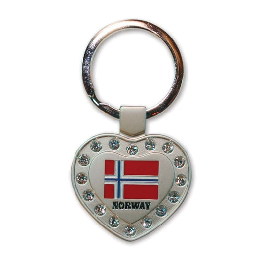 Metal key ring with rhinestones, flag