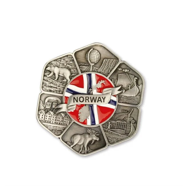 Metall platte med magnet, Norway