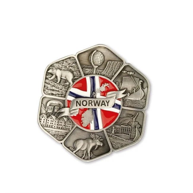 Metall platte med magnet, Norway - NorwegianStore24