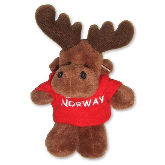 Plush moose with magnet and sweater, Red