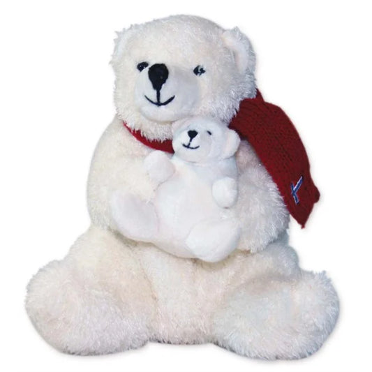Plush polar bear with polar bear cubs