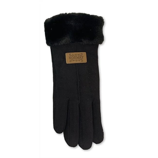 Semskede hansker dame, Sort - NorwegianStore24