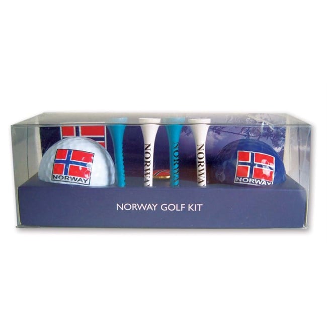 Sett med 2 golfballer, Pegger og markør