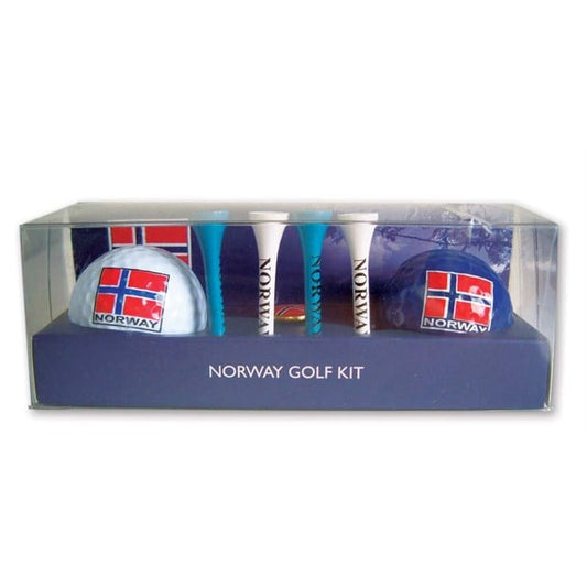Set of 2 golf balls, pegs and marker