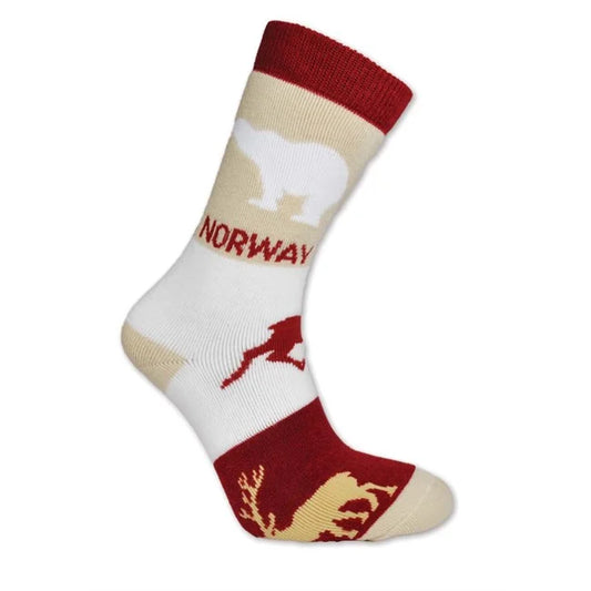 Sokker, Tykke med Dyr, Rød, 5,5 - 9