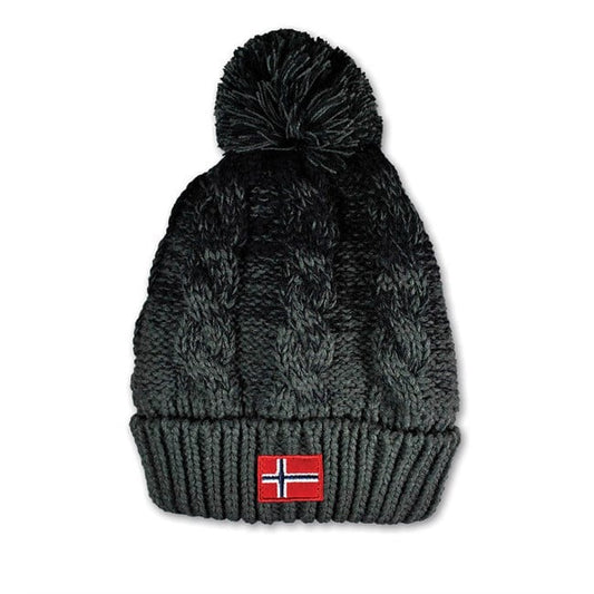 Knitted hat, Cable knit, Green and Black