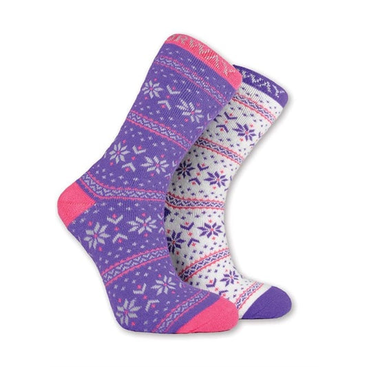 Thick socks, knit motif, 2-pack, 5.5 - 9