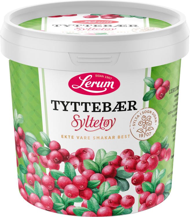 Tyttebærsyltetøy 1kg Lerum - NorwegianStore24