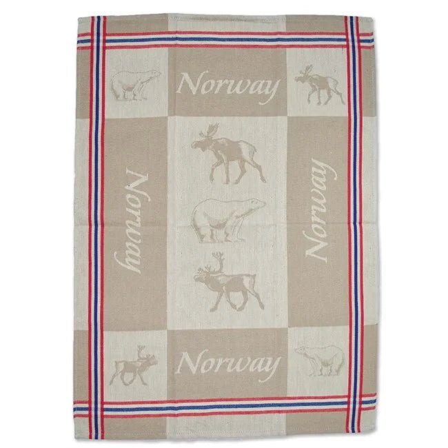 Vevet kjøkkenhåndkle, elg/rein/isbjørn - NorwegianStore24